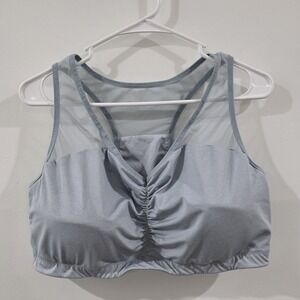 True Womens Sports Bra Size 2X Gray Comfort Padded Wireless